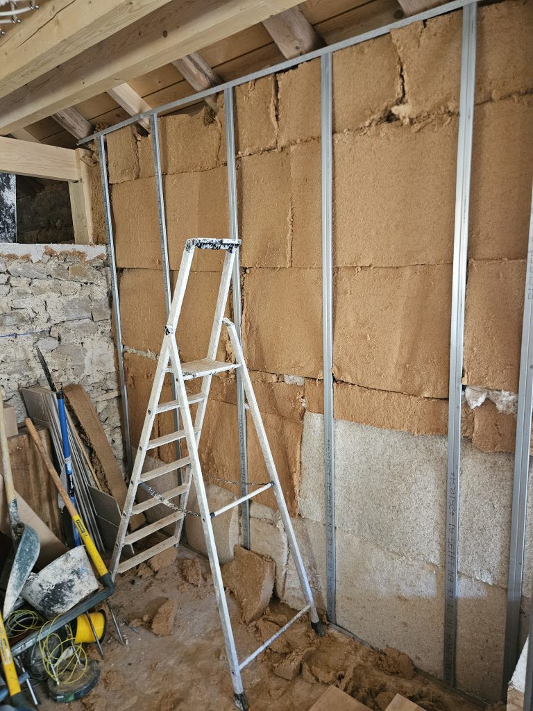 Isolation des murs extérieurs en laine d bois et biofib trio